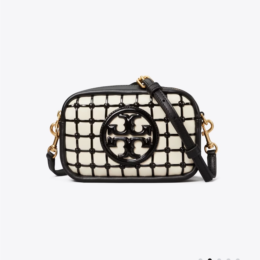 NWOT Tory Burch Perry Bombe Patent Whipstitch Mini Bag
